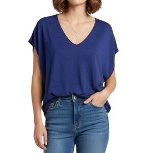 FP Beach Blue Oversized‎ Top Sz Small Knit Batwing